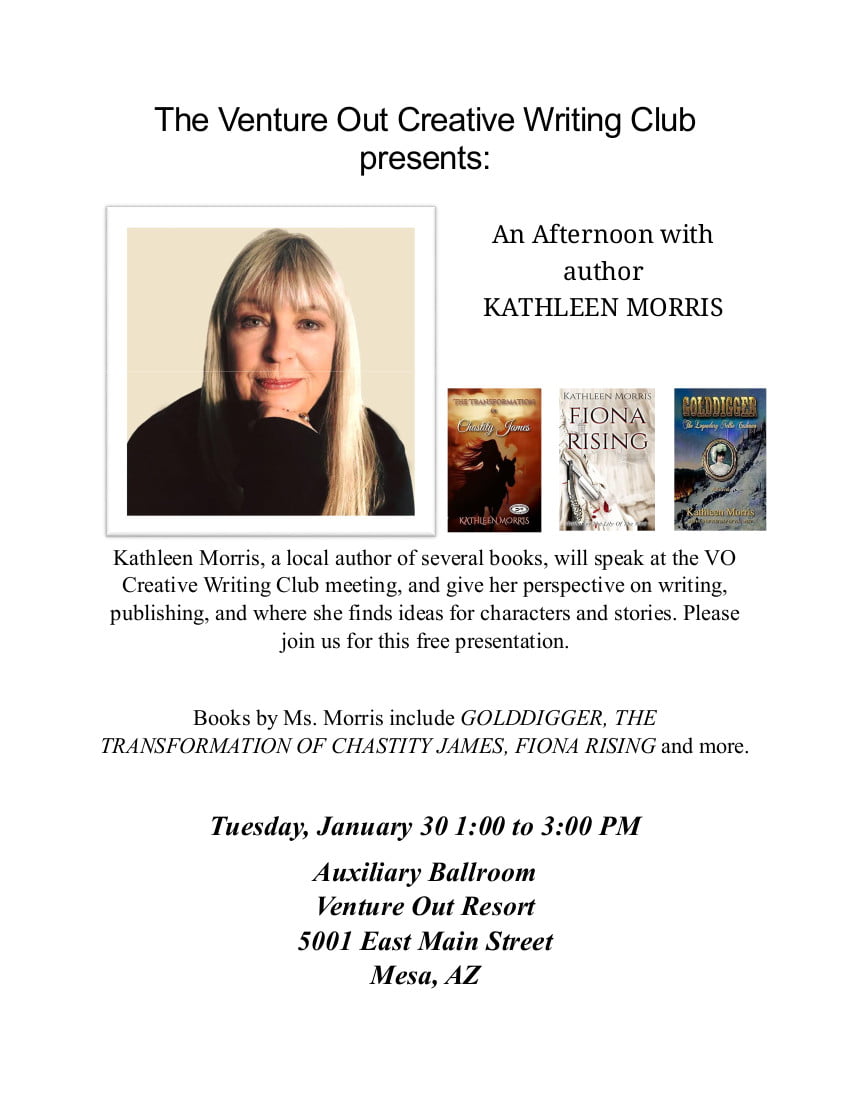 Kathleen Morris Poster - The Venture Out Creative Writing Club